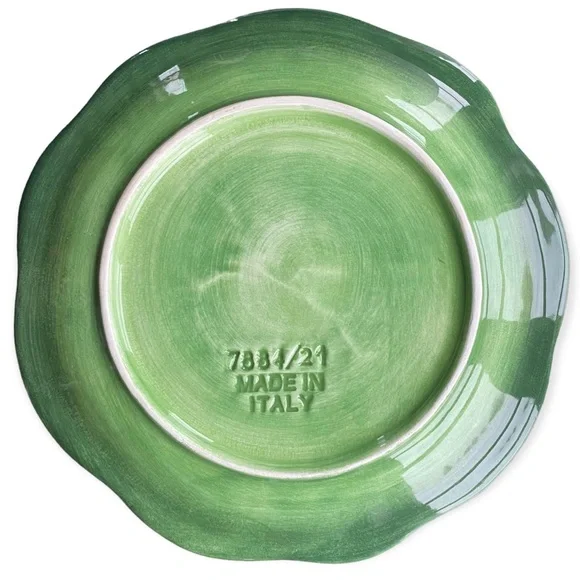 VIETRI FOGLIA LEONARDO MAJOLICA Green Leaf Plate - Picture 2 of 9